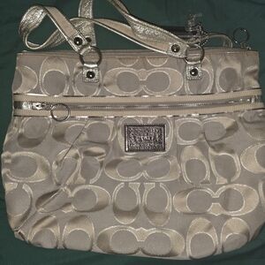 Coach Metallic Tan Shoulder Bag